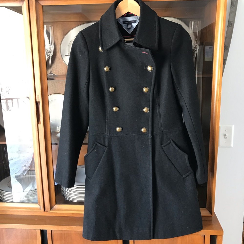 Tommy Hilfiger Double Breasted Military Pea Coat